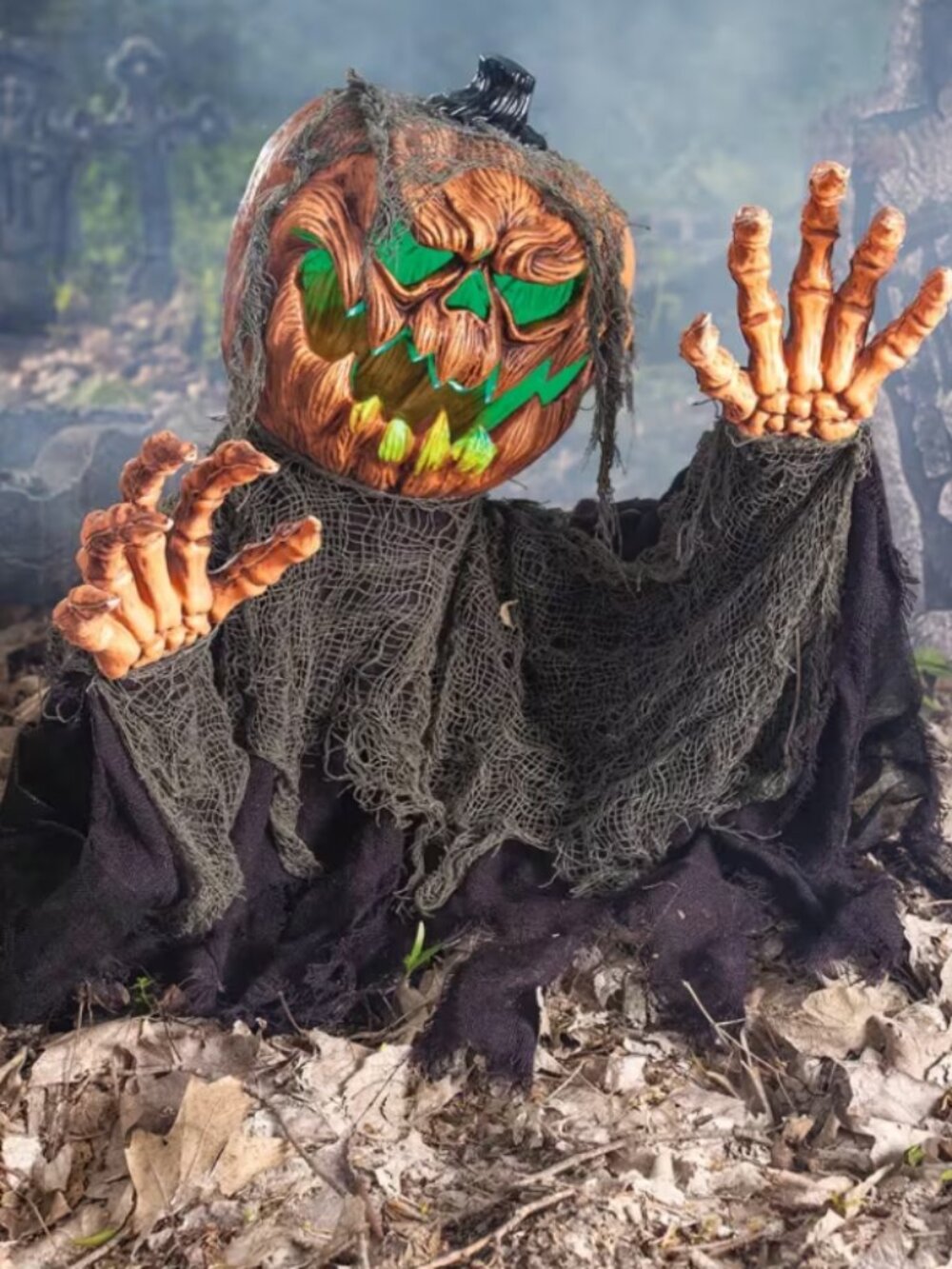 30" Animated Pumpkin Groundbreaker Halloween Decoration